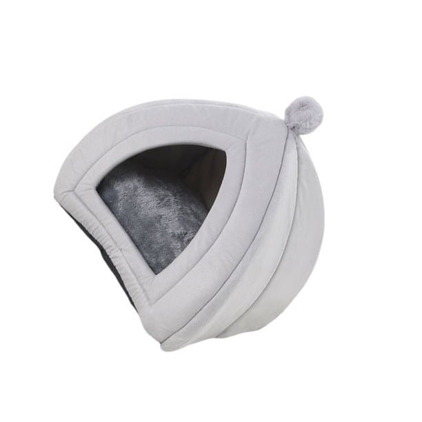 Casa para mascotas Greeniant nido de descanso de invierno para interiores algodón PP felpa Gris 20x20x23cm