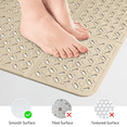 thumbnail image 3 of Yolife 27" x 27" Square Shower Mat, Non-Slip TPE Bath Mat with Drain Hole & Suction Cups, Machine Washable Soft Floor Mat for Tub or Stall,Brown, 3 of 7