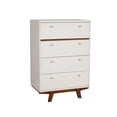 thumbnail image 3 of Alpine Furniture Dakota 4 Drawer Wood Chest in White, 3 of 3