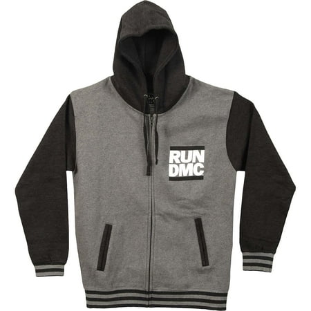 Men's Run DMC Logo Varsity Jacket Small Grey