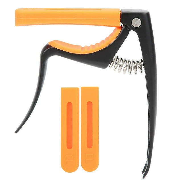 Solo Guitar Capo 3 in 1 Multifunctional Universal Professional Musical Instrument Supplies(Black Orange )