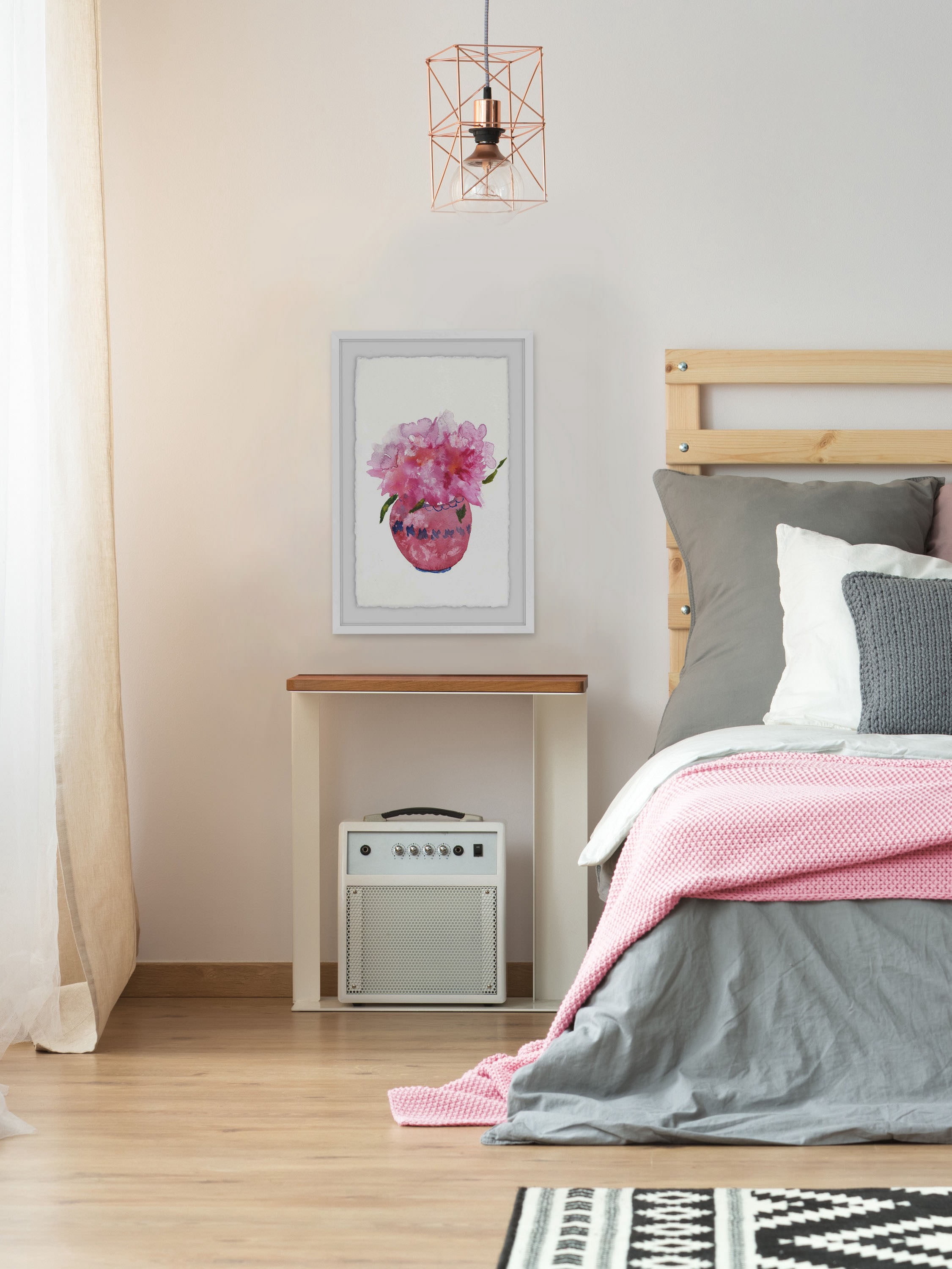 Fuschia Bombshell Framed Painting Print