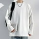 thumbnail image 4 of pstuiky camisas de manga larga para hombre, Blusa de cuello redondo con solapa interior y textura de color liso para hombre Tops de hombre xxxxl, 4 of 5