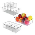 thumbnail image 2 of Juego de 3 contenedores organizadores de almacenamiento para refrigerador - Organizador de refrigerios transparente Hy, 2 of 4