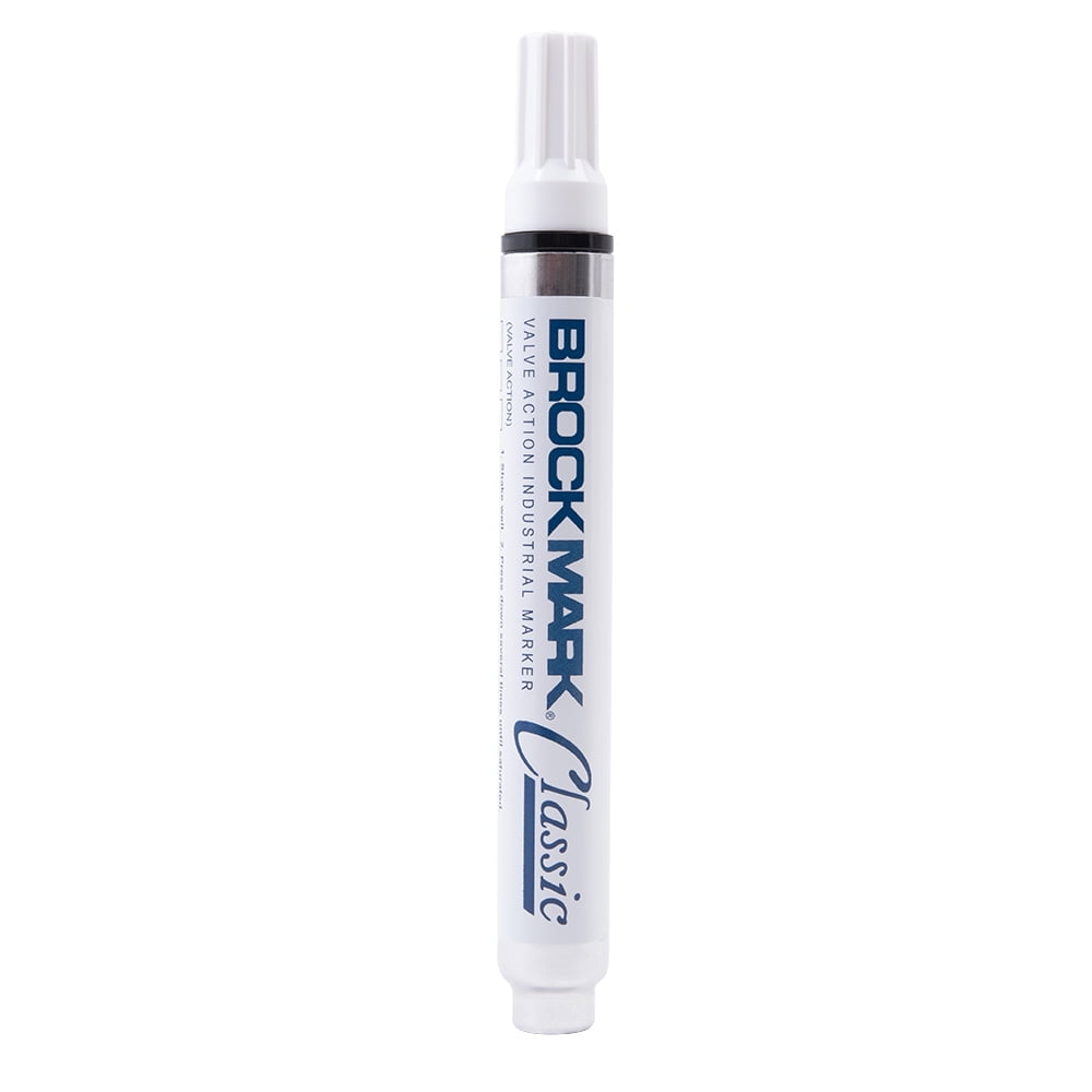 12 Pc Set White Brockmark Classic Industrial Paint Markers Permanent Pen Metal Glass Rubber Wood for Auto Construction Arts