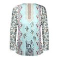 thumbnail image 4 of MHFRRA Camiseta de Manga Larga con Cuello Redondo y Estampado Floral para Mujer, Estilo Informal y Elegante. Azul Claro, 4 of 4
