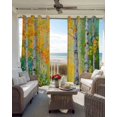 thumbnail image 6 of Modern Oil Painting Blackout Curtains for Bedroom Living Room Darkening Curtains 54 Inch Long Yellow Green Summer Botanical Short Curtain for Small Window Treatment Insulated Grommet Drapes 42"x54"x2, 6 of 9