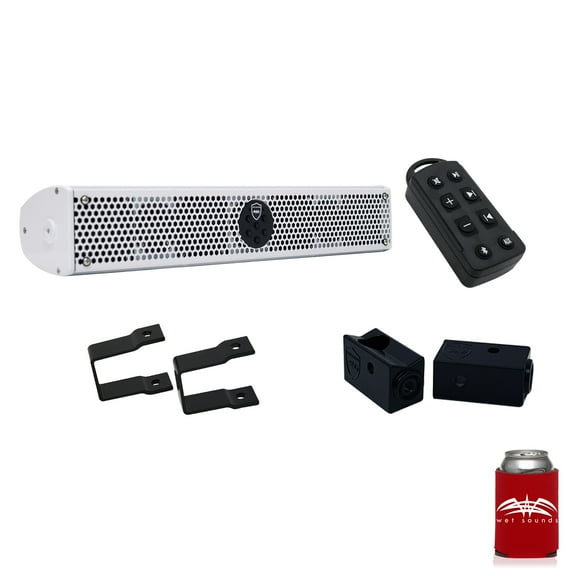 Wet Sounds Stealth 6 Ultra HD White   UTV Mounting Kit, Slider bracket and Square 1" Tube clamp