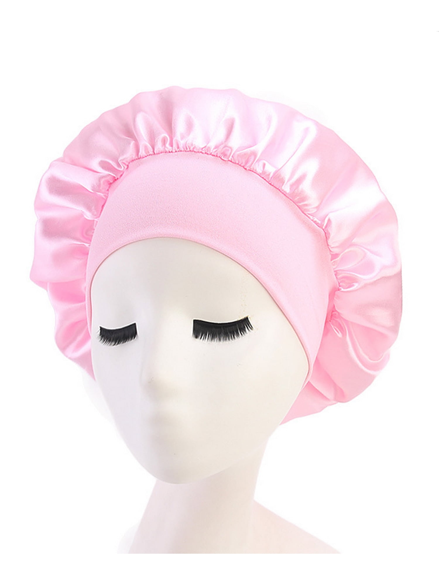Baby Satin Bonnet Cap Night Sleeping Hat Hair Protector Wide Cover Elastic 