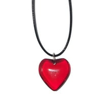 UNTERING Necklace Goth Black Rope Big Loves Heart Pendant Choker Necklace for Women Elegant Adjustable Chain Simple Design Jewelry