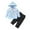 Blue, variant on Xudanell Child 12 Month Boy Clothes Toddler Patchwork Coat Jacket Pants Set Baby Boy Outfits Streetwear Blue 9-12 Months