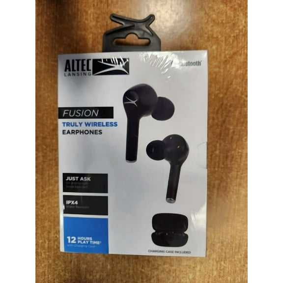 Altec Lansing Fusion Truely Wireless Earphones - Black - Water Resistant E9A