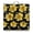 Boho Sunflower Aes, variant on Minimalist Palm Tree Floor Pillow&nbsp;– 22x22 Inch Large Cushion, Dutch Velvet, Single Black Frond on Cream (Scandinavian Tropical Fusion)