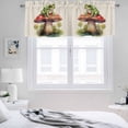 thumbnail image 3 of 2 Pack Frog Mushroom Valance for Window Watercolor Plant Leaves Linen Kitchen Valance Rod Pocket Short Curtain Topper Decorative Window Treatment for Living Room Bedroom 54"x18", 3 of 8