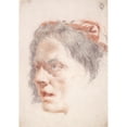 thumbnail image 2 of Lorenzo Baldissera Tiepolo 11x14 Black Ornate Wood Framed Double Matted Museum Art Print Titled: Head of a Woman (ca.&nbsp;1760), 2 of 5