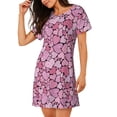 thumbnail image 2 of Vsdgher Motif Cœur Doux Chemise de Nuit à Manches Courtes Col Rond Mignonne Robe de Nuit Confortable, 2 of 6