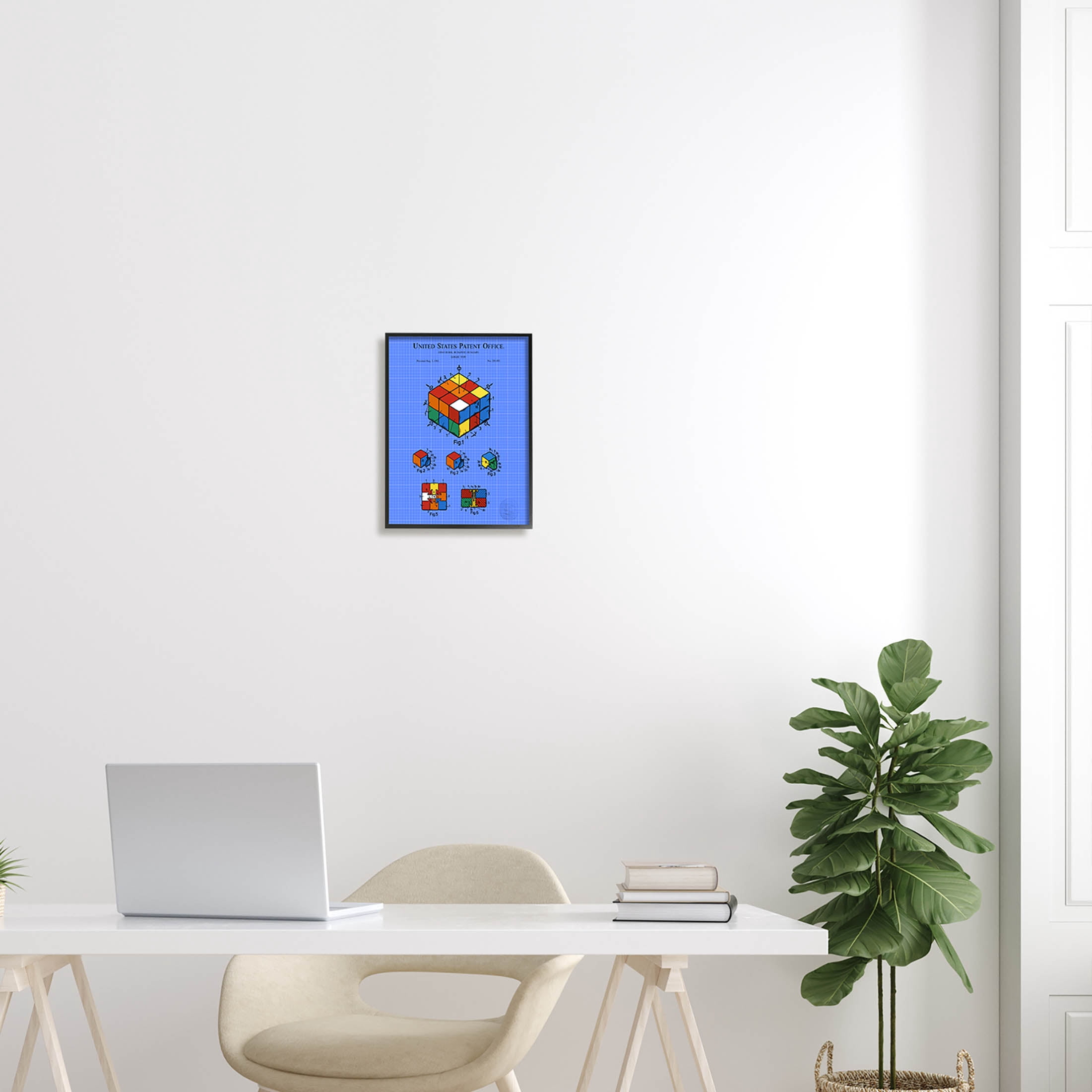 Stupell Industries Vivid Logic Toy Patent Graphic Art Black Framed Art Print Wall Art, Design by Karl Hronek