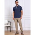 thumbnail image 5 of DARING DIVA Men's Contrast Trim Short Sleeve Button Closure Polo Shirts 2XL Navy Blue, 5 of 7