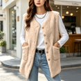 thumbnail image 6 of XRoczxe Women's Sherpa Fleece Vest, Button Down Sleeveless Warm Coat with Pockets, Casual Soft Fuzzy Outerwear for Fall Winter Layering & Daily Wear, 6 of 8