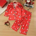 thumbnail image 2 of Gerichy Toddler Pajamas 2 Pieces Silk Stain Cute Christmas Graphic Long Sleeve Button Down Shirts and Pants Homewear for Boys Girls 18M-8T, 2 of 7