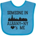 thumbnail image 3 of Inktastic Albany New York Skyline Someone Loves Me Boys or Girls Baby Bib, 3 of 4