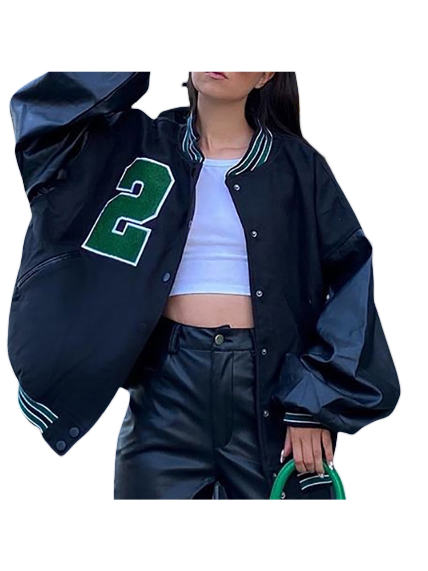 TSEXIEFOOFU Women's Letter Print Jacket 