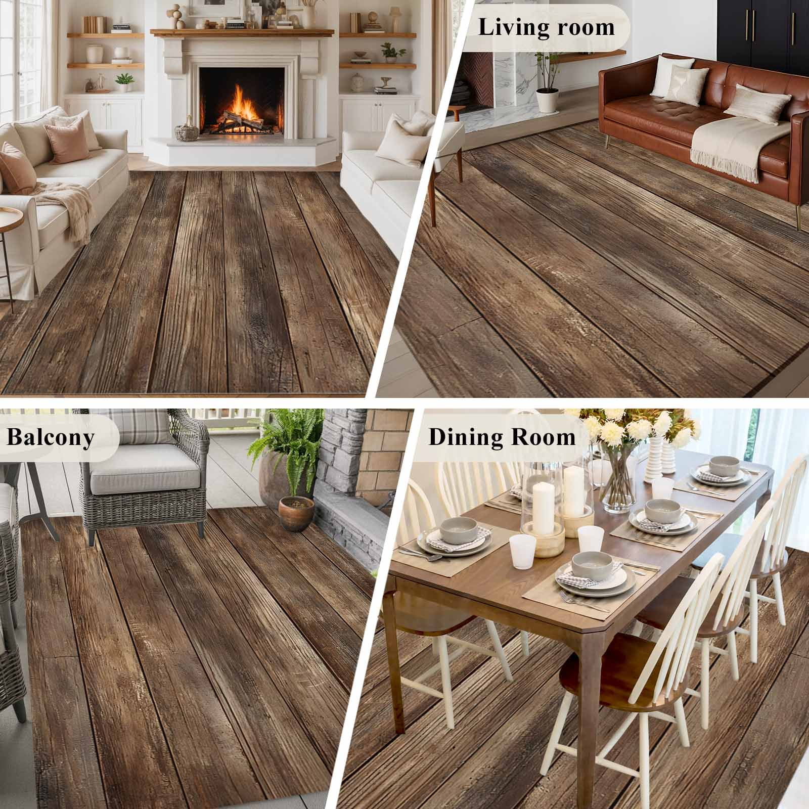 8'x10' Area Rugs, Old Wooden Board Indoor Outdoor Area Rug for Living Room Bedroom, Country Farmhouse Wooden Planks Brown Washable Bathroom Rugs Kitchen Floor Carpet Mats Home Decor Aesthetic