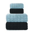 thumbnail image 1 of 4 pzs Toallas para Baño Grande 70×140 y 75x35 cm Malubero Negro, Azul, 1 of 5