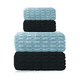 thumbnail image 1 of 4 pzs Toallas para Baño Grande 70×140 y 75x35 cm Malubero Negro, Azul, 1 of 5