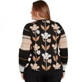 thumbnail image 2 of Alfred Dunner Womens Plus-Size Vertical Flower Zig Zag Sweater, 2 of 4