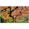 DESIGN ART Designart - Autumn Maple Tree - 4 Panels Landscape Photography Canvas Print