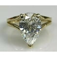 thumbnail image 3 of 3Ct Pear Cut Lab Created Diamond Solitaire Engagement Ring 14K Yellow Gold Plated, 3 of 4