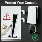 PS5 Wall Mount Kit with Controller & Headset Holders, Heavy Duty Steel Wall Mount for PS5/PS5 Slim/PS5 Pro Disc & Digital Editions