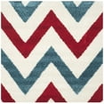 thumbnail image 6 of SAFAVIEH Rachel Geometric Chevron Kids Shag Area Rug, Ivory/Red, 3' x 5', 6 of 9