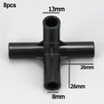 thumbnail image 1 of 8PCS Versatile 4-Way Black PVC Pipe Fittings: Perfect for DIY Plant Support and, 1 of 6