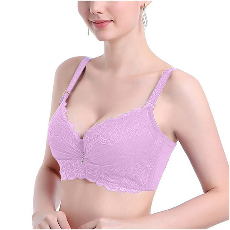 IROINNID Push-Up Bras For Women Solid Plus Size Underwire Lace