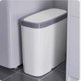 thumbnail image 4 of WRKEKC ‌Corner Push-type Trash Can for Household Use‌ - Suitable for Kitchen & Bathroom, Made of Plastic, Strong & Reliable, Odor-sealed Design, Space-saving Narrow Design, Available in Gray Color, 4 of 6