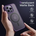 thumbnail image 4 of JETech Magnetic Case for iPhone 14 Pro 6.1-Inch Compatible with MagSafe, Translucent Matte Back Slim Shockproof Phone Cover (Deep Purple), 4 of 6