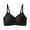 Black, variant on Solid Color Ribbed Wireless Bralette, Letter Print Adjustable Strap Push Up Support Bra, Elegant Comfort Daily Lingerie for Curvy Figures