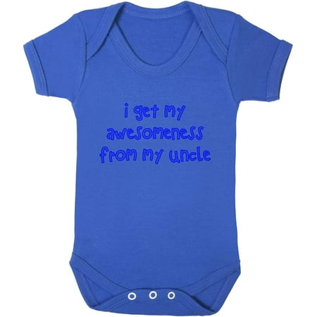 

I Get My Awesomeness From My Uncle #2 Baby Bodysuit One Piece Royal Blue 24 Months