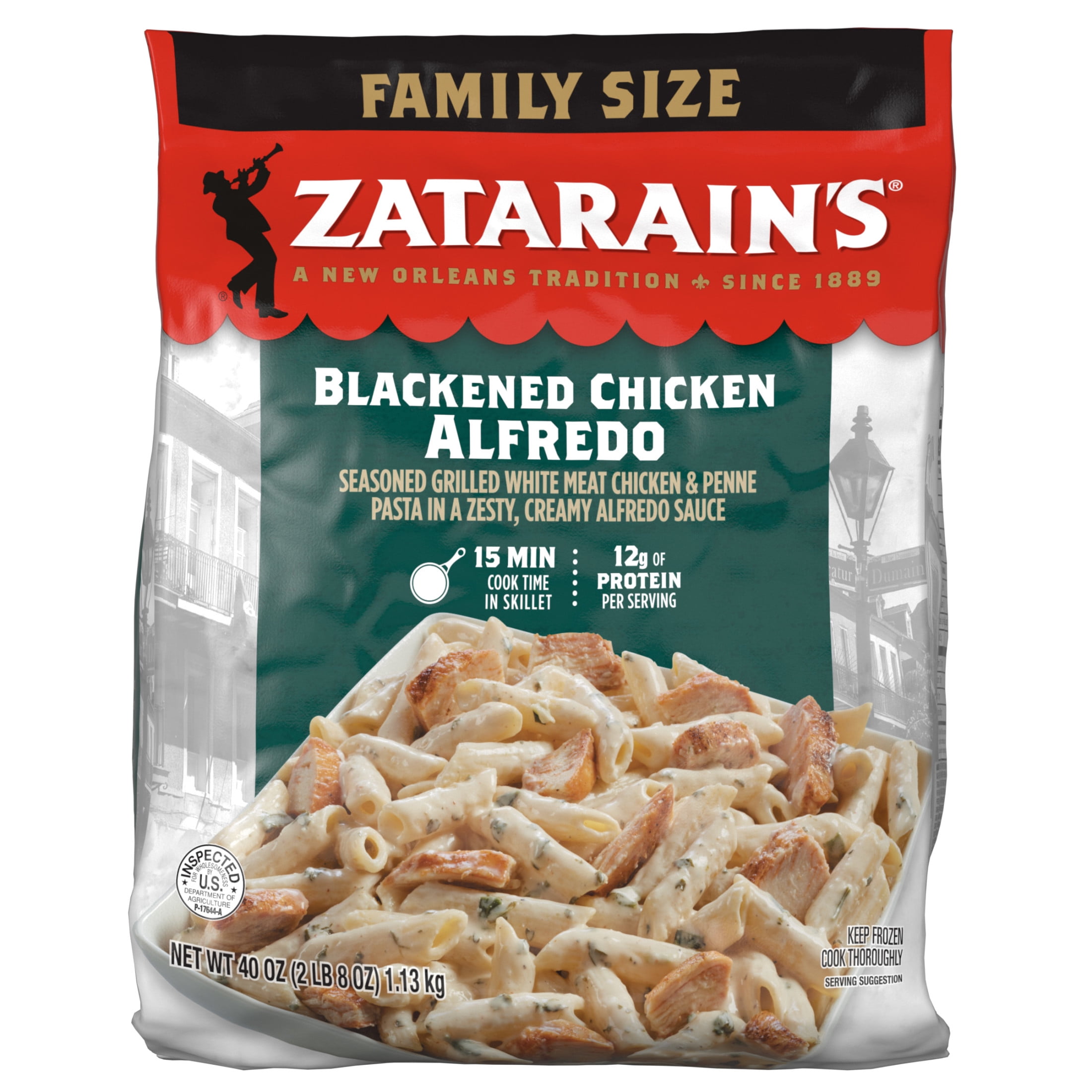 Zatarain's Family Size Frozen Blackened Chicken Alfredo, 40.0 oz