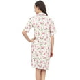 thumbnail image 3 of Bimba Pink Women Floral Print Sleepshirt Short Sleeve Nightwear With Pockets - 20, 3 of 5