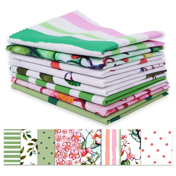Soimoi 8 Pc Fat Quarter Bundle -Geometric & FloralPrint 18"x 22"DIY Patchwork-100% CottonPre-Cut Quilting Fabric (Multicolor)