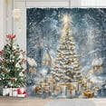 thumbnail image 4 of Sparkling Christmas Tree Shower Curtain, Winter Grey Glitter Xmas Tree Bathroom Bathtubs Decor, Christmas Fabric Shower Curtain Sets with Hooks, 72x72 inch, 4 of 6