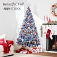 thumbnail image 5 of Best Choice Products Artificial Flocked Christmas Tree, 6ft Pre-Lit Holiday Decor w/250 Twinkle Lights - Baby Blue, 5 of 8