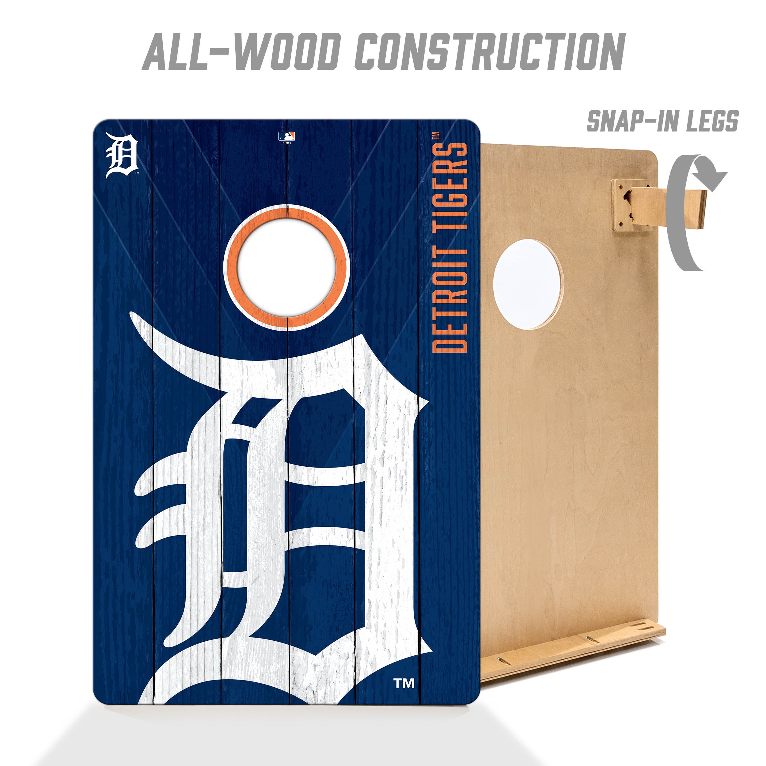 YouTheFan MLB Detroit Tigers 2' x 3' Cornhole Game No Bags
