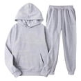 thumbnail image 5 of KAUOD 2 Piece Sweatsuits for Teen Girls Plain Fleece Hoodies Sweatpants Joggers Set Warm Casual Pullover Tracksuits Outfits, 5 of 5
