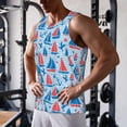 thumbnail image 5 of Gukieu Sailboats On A Waves Print Men's Quick Dry Fitness Vest, Round Neck Sleeveless Fitness Bodybuilding Top-4X-Large, 5 of 7