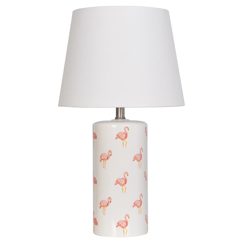 Pillowfort Flamingo Ceramic Decal, Lantern Table Lamp Silver Pillowfort