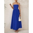 thumbnail image 4 of Vestido largo PRETTYGARDEN 2025 sin tirantes, línea A, para mujer, azul, 4 of 7